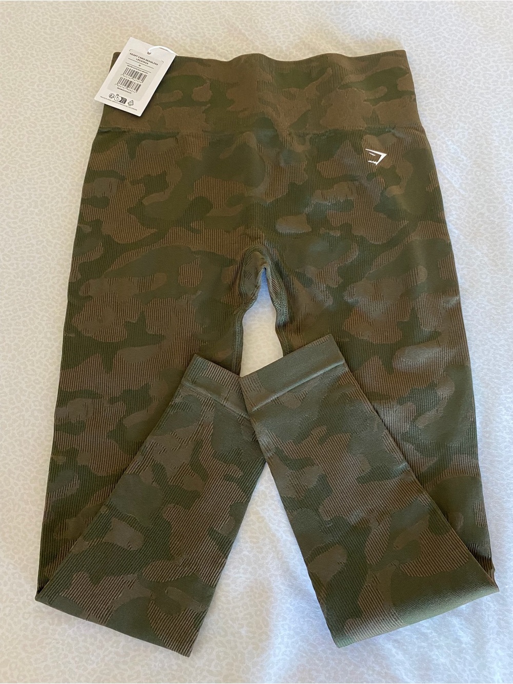 Gymshark Kids Camo Seamless Leggings - Olive Green